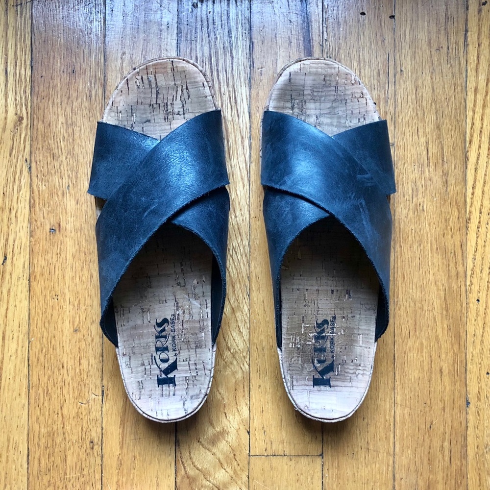 Leather Korks slide sandals